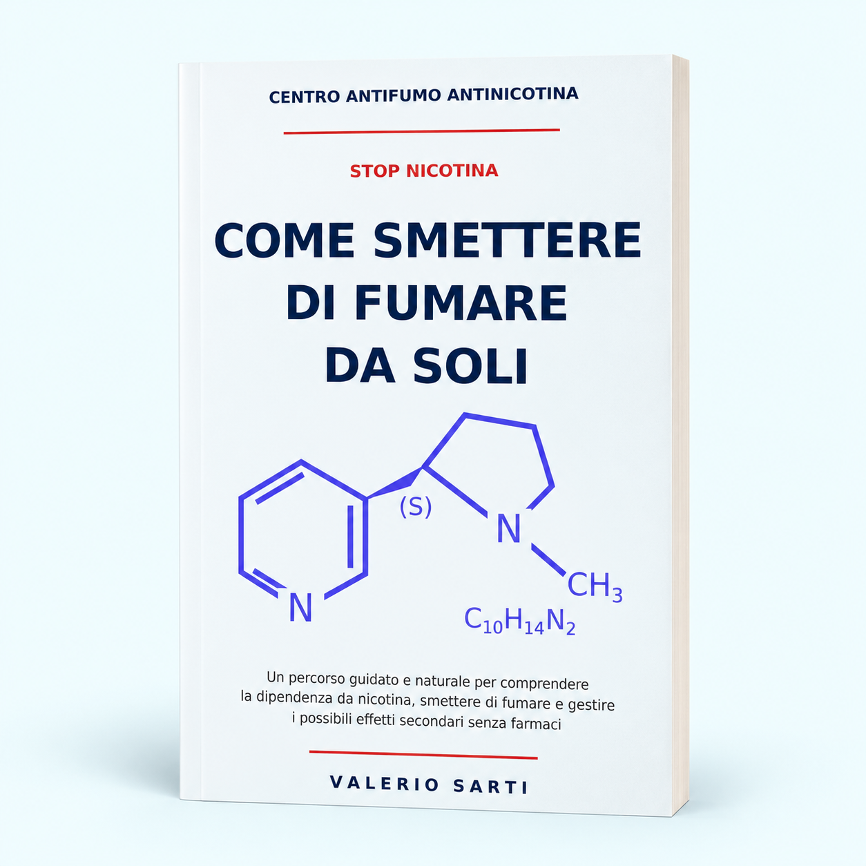 Copertina 3D del libro Come smettere di fumare da soli di Valerio Sarti – Stop Nicotina Verona